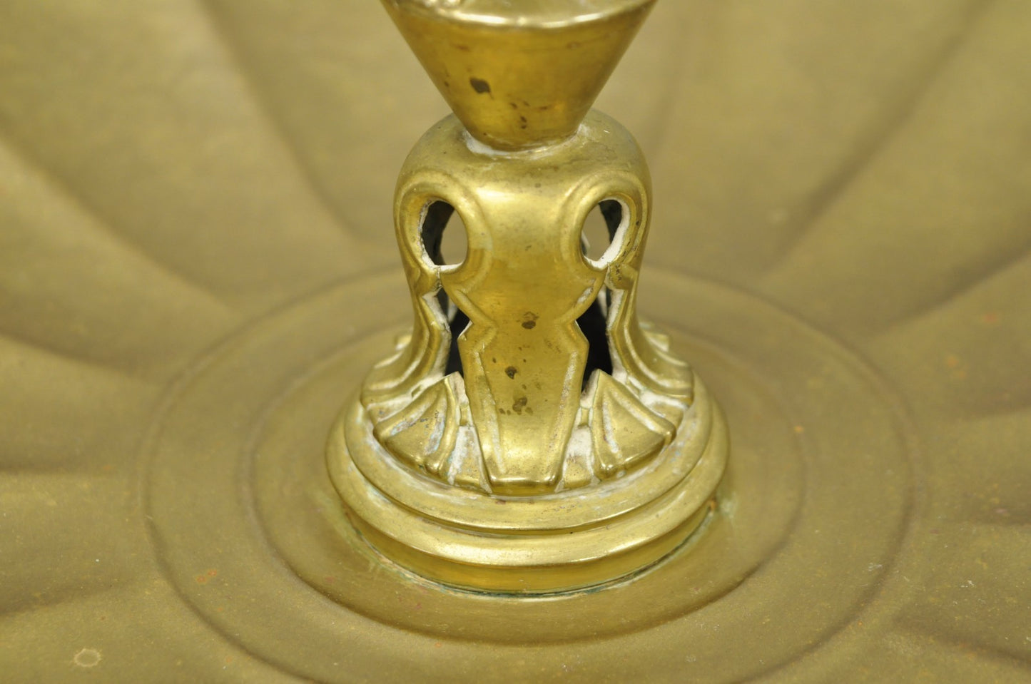 Vintage Art Nouveau Brass Figural Nude Woman Centerpiece Compote Dish Bowl