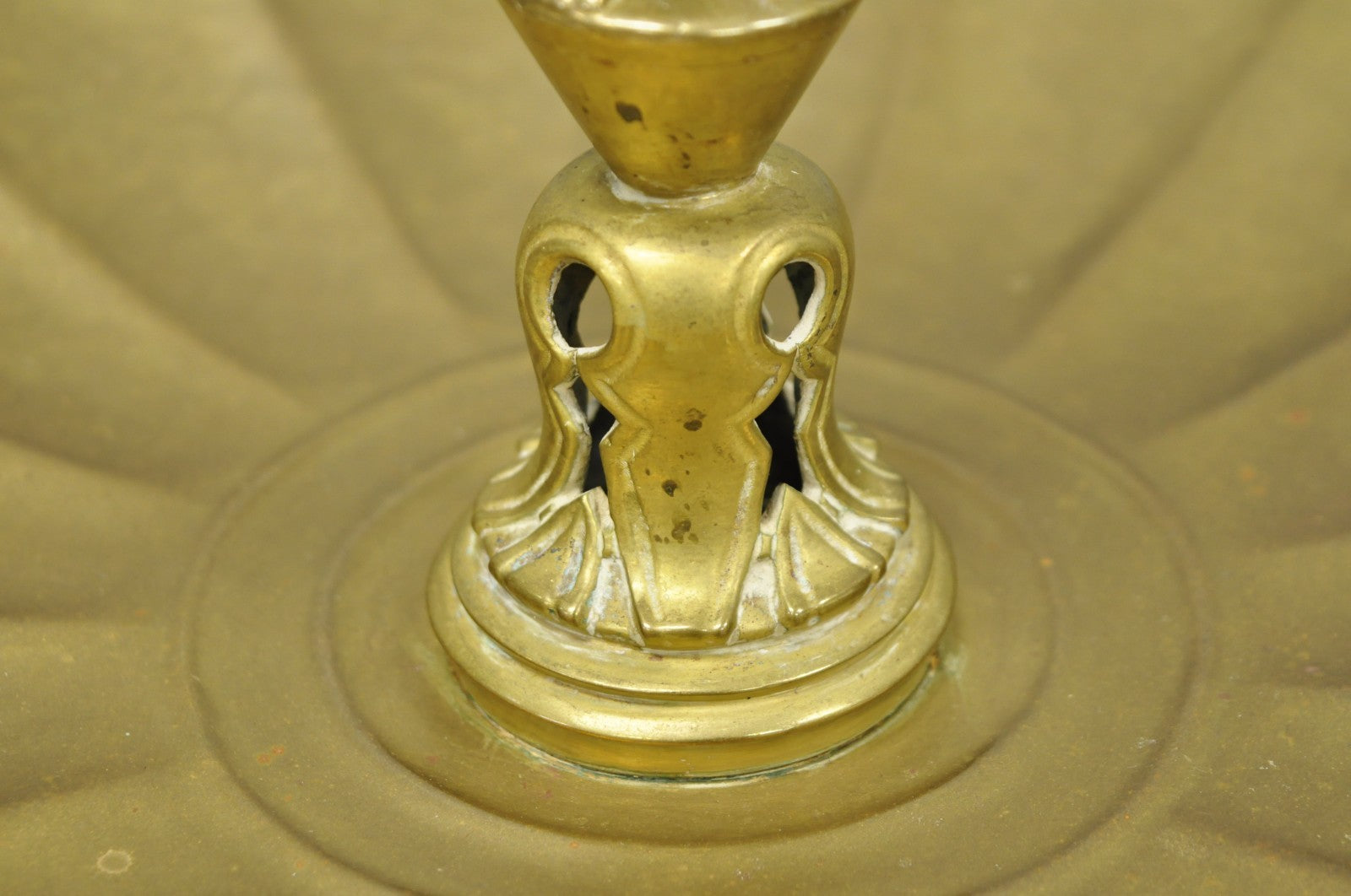 Vintage Art Nouveau Brass Figural Nude Woman Centerpiece Compote Dish Bowl