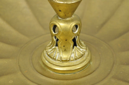 Vintage Art Nouveau Brass Figural Nude Woman Centerpiece Compote Dish Bowl