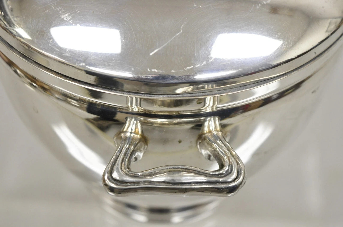 Vintage Knight Silversmiths Silver Plated Modern Lidded Bar Ice Bucket
