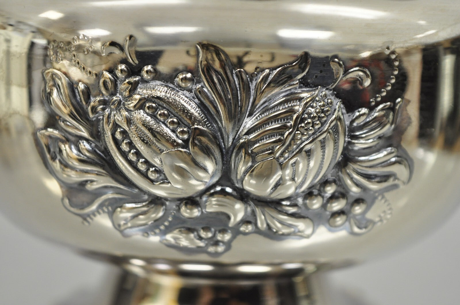 Antique Primans Sweden Silver Plated Repousse Nut Candy Small Bowl Dish