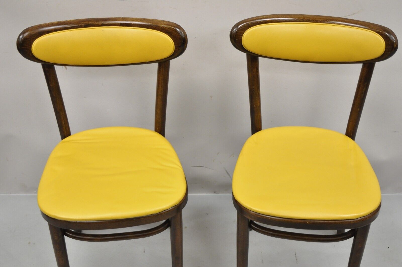 Vintage GAR Products Yellow Bentwood Ice Cream Parlor Side Chair - a Pair