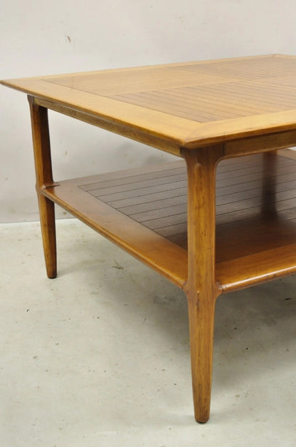 Vintage Tomlinson Sophisticate Mid Century Modern Square Walnut Lamp Side Table