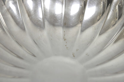 Vintage Reed & Barton Modern Silver Plated Oval Scalloped Pedestal Fruit Bowl