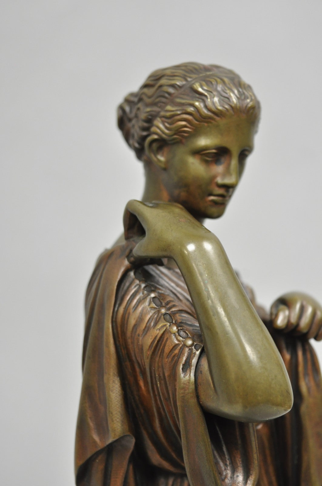 Antique 19th C. Ferdinand Barbedienne Bronze Diana Gabies Statue Sculpture