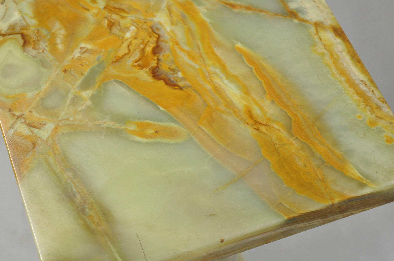 Antique French Empire Bronze Classical Corinthian Column Green Onyx 30" Pedestal