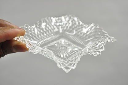 Vintage Brass Filigree Brides Basket Holder w/ Cherubs & 4 Ruffled Glass Dishes