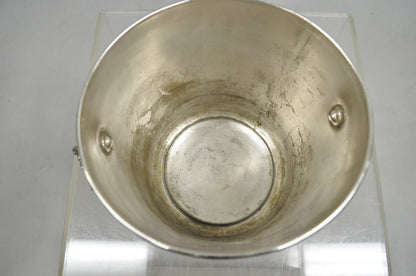 Antique English Victorian Wolf Handle Silver Plated Champagne Chiller Ice Bucket