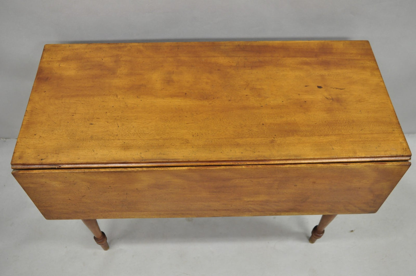 Antique French Country Farmhouse Cherry Wood Drop Leaf Extension Dining Table