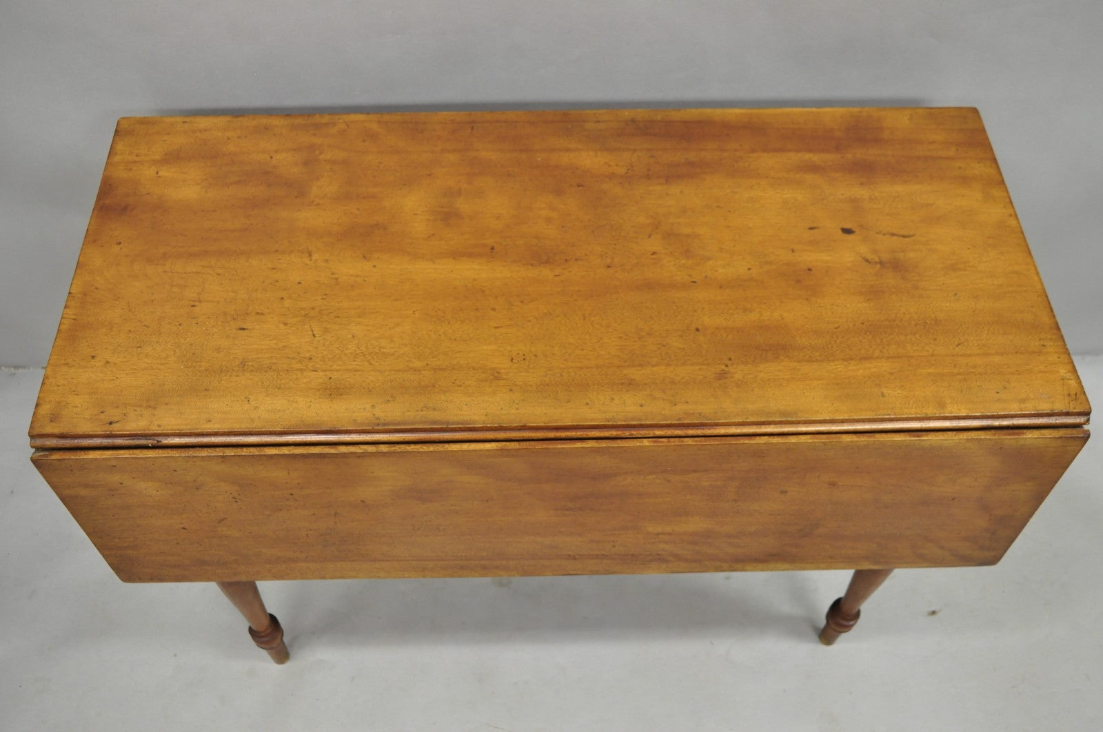 Antique French Country Farmhouse Cherry Wood Drop Leaf Extension Dining Table