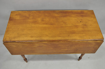 Antique French Country Farmhouse Cherry Wood Drop Leaf Extension Dining Table