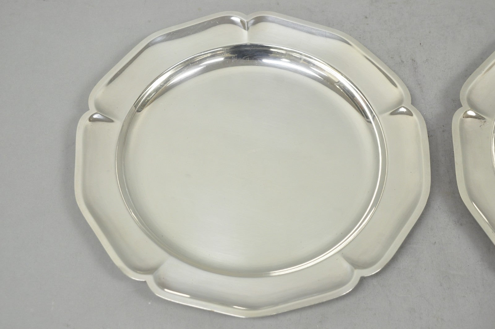 Vintage International Silver Co 221 Modern Silver Plated 12" Platter Dish - Pair