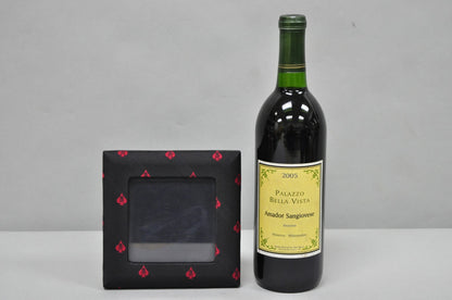 Ralph Lauren Ealing Skull and Spade Black & Red Fabric 4x4 Photo Picture Frame