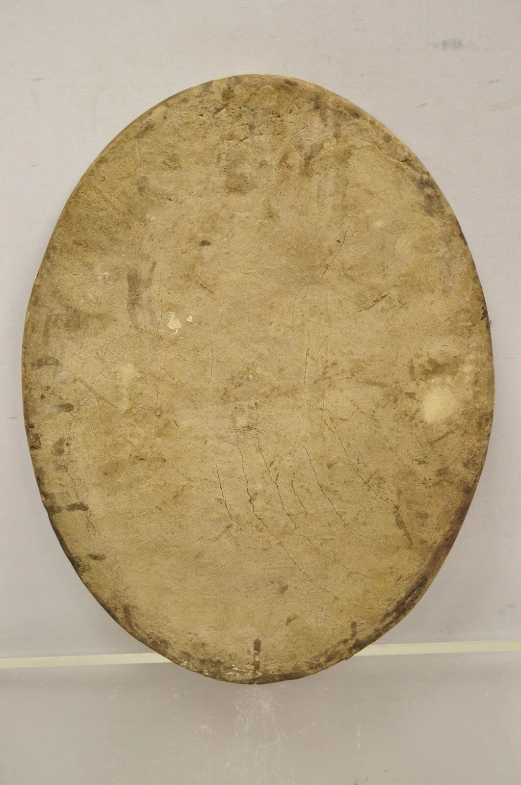 Antique Persian Iznik Qajar Style Ceramic Pottery Oval Tile Couple Embrace C3