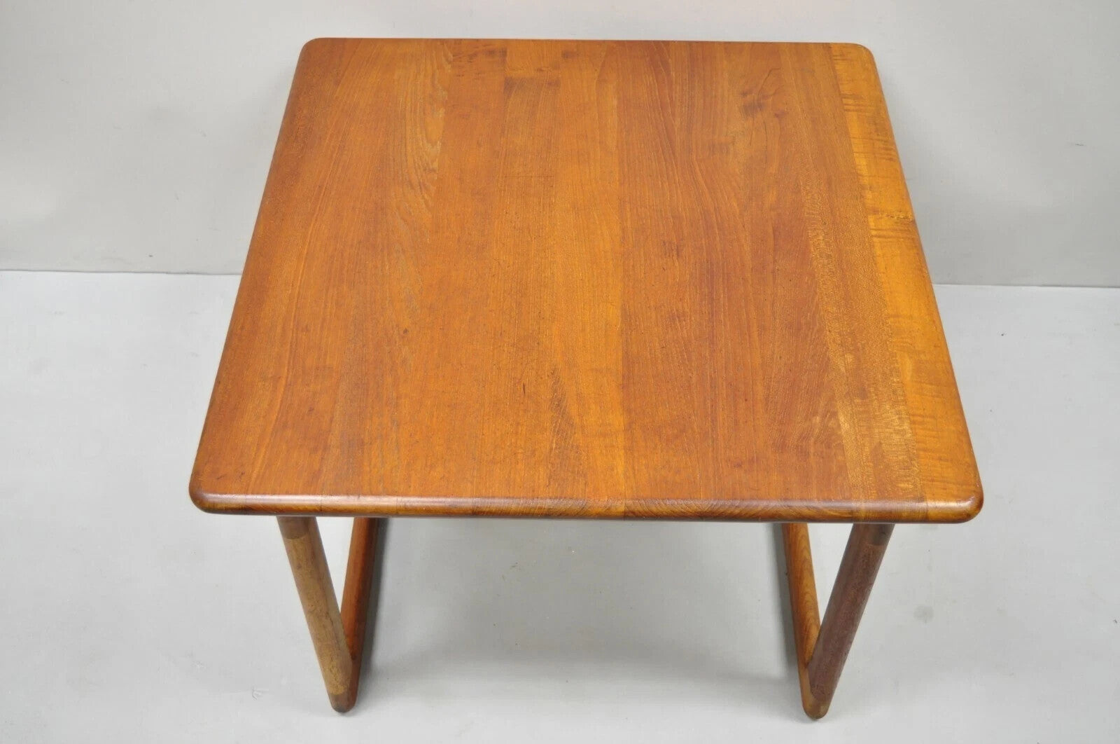Vintage Mid Century Danish Modern Teak Wood 30" Square Side End Lamp Table