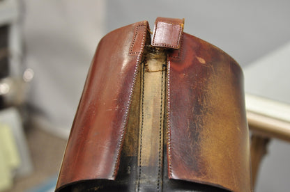 Vintage Maxwell London English Leather Black & Brown Horse Riding Boots w/ Trees