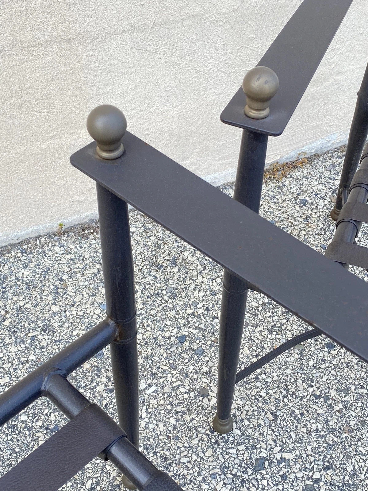Neoclassical Regency Aluminum & Steel Metal Outdoor Patio Arm Chair - Set of 4
