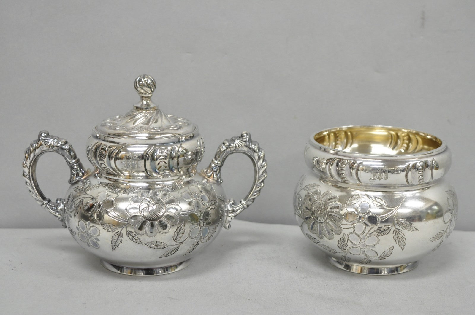 Antique Meriden B Co French Renaissance Silver Plated Figural Tea Set - 7 Pcs