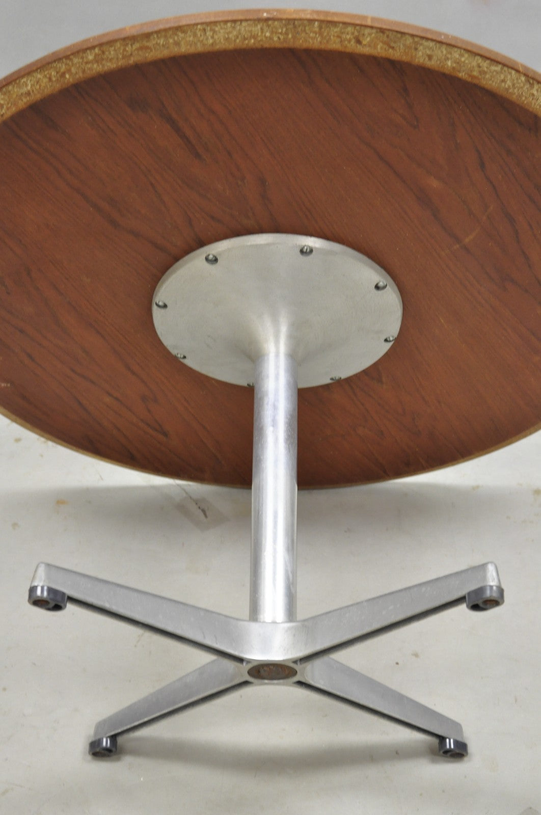 Vintage Mid Century Modern Knoll Style Pedestal Base Marble Top Coffee Table