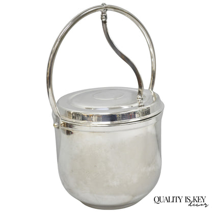 Vintage Art Deco Silver Plated Reticulating Hinge Bar Ice Bucket by Towle