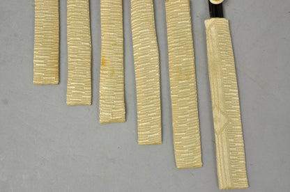 Vintage Japanese Oriental Chopsticks in Custom Silk Gold Sleeves - 6 Pc Set