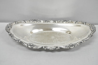 Vintage Victorian Style Silver Plated Oval 13.5" Trinket Serving Dish (B)