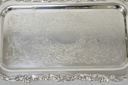 Vintage FB Rogers Victorian Silver Plated Narrow Serving Platter Bar Tray