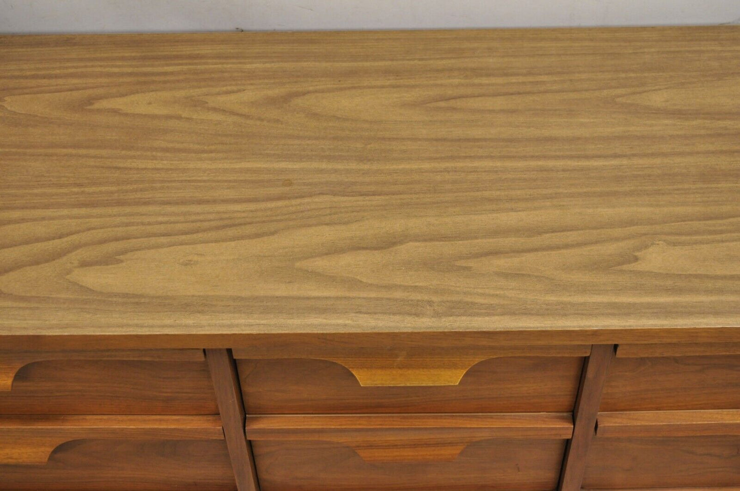 Vintage Johnson Carper Mid Century Modern Walnut Formica Top Credenza Dresser