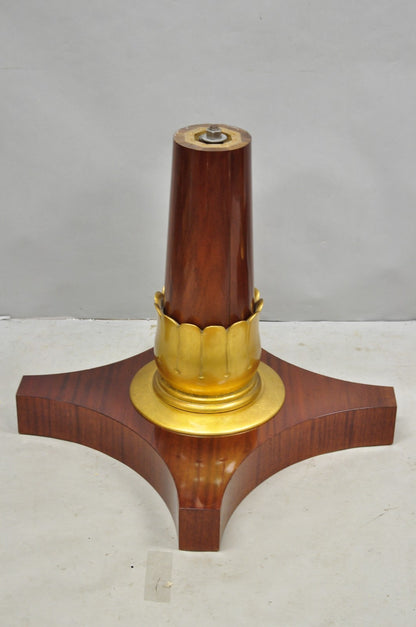 Vintage French Regency Style Mahogany & Gold Gilt Plume Table Pedestal Base (A)