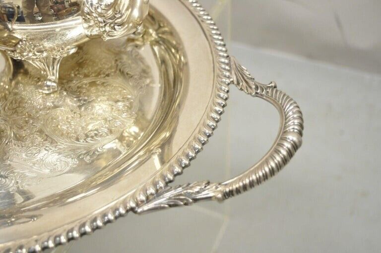 Wilcox International Silver Co Silver Plated Tea Set w/ Serving Tray - 5 pc Set