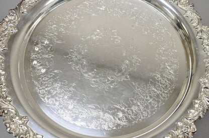 Pair Webster Wilcox International Silver Plated 16” Round Serving Platter Tray