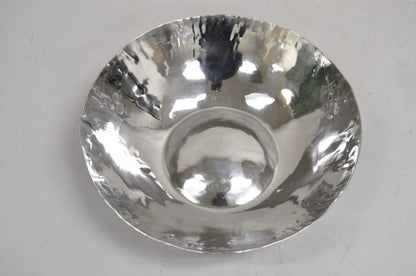 Vintage Modernist Art Deco Hand Hammered 13" Round Centerpiece Fruit Bowl