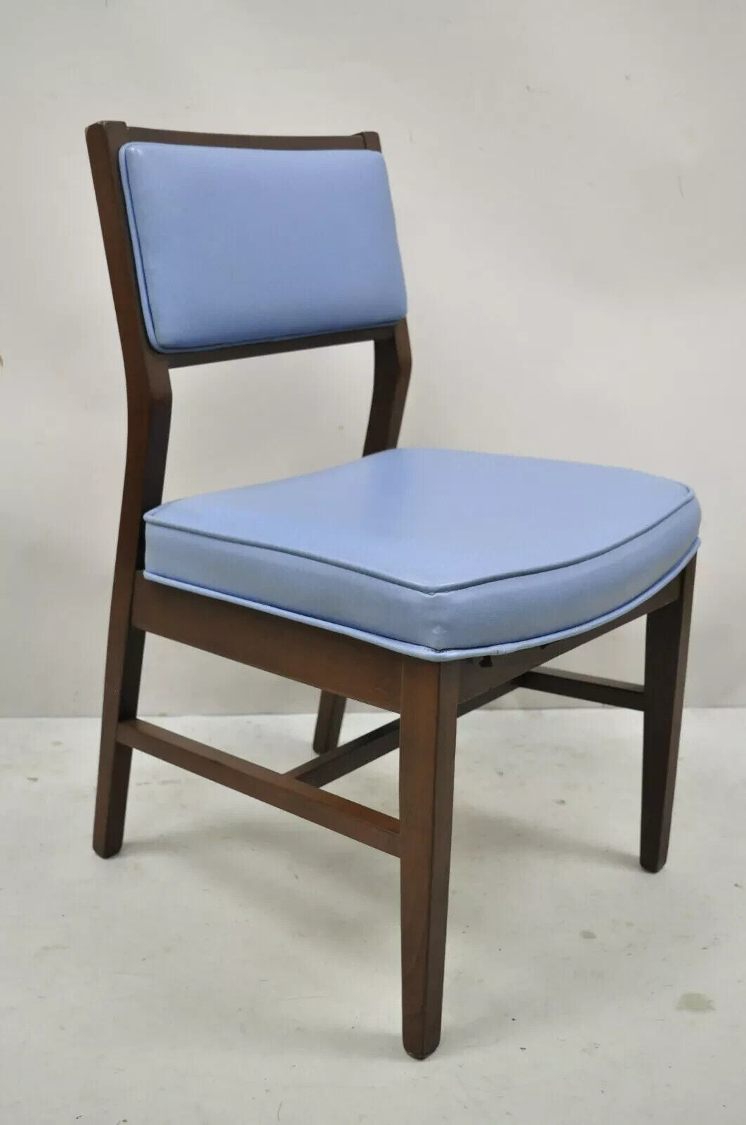 Vintage Mid Century Modern Jens Risom Style Blue Sculpted Dining Chair -Set of 6
