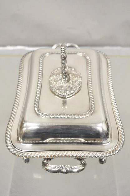 Antique English Victorian Sheffield Silver Plated Lidded Warmer Serving Platter