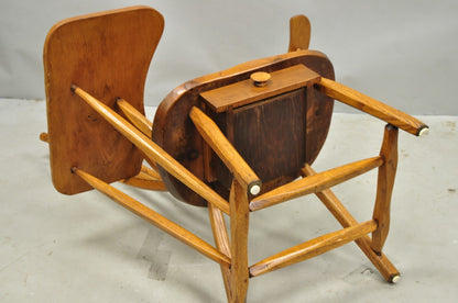Vintage Hunt Country Furniture Pine Wood Writing Desk Windsor Chair w/ Drawer