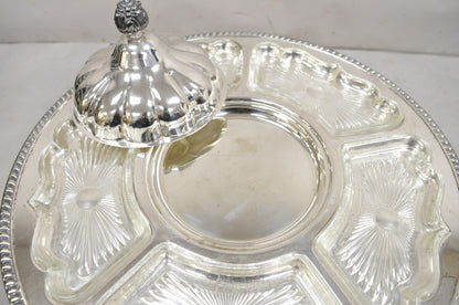 Vintage Victorian Silver Plated Lazy Susan Revolving Serving Platter Tray
