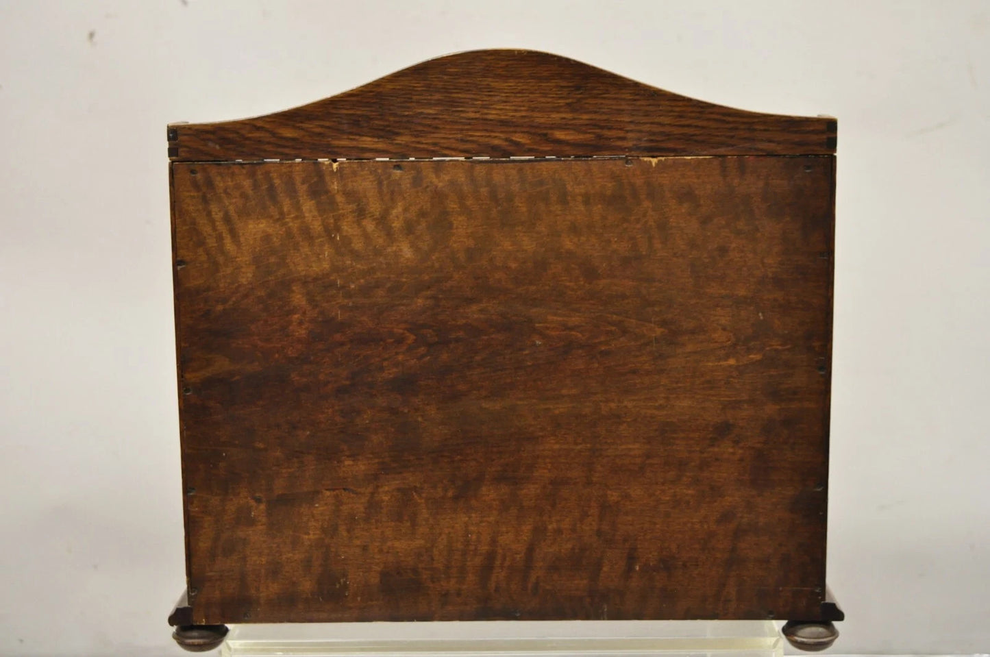 Antique English Victorian Oak Wood Desktop Portable Lap Desk Letter Holder