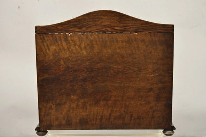 Antique English Victorian Oak Wood Desktop Portable Lap Desk Letter Holder