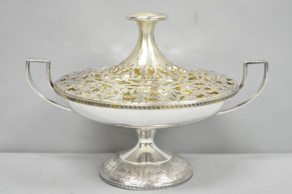 Vintage Victorian Silver Plated Flower Frog Flower Arranger Vase w Pedestal Base