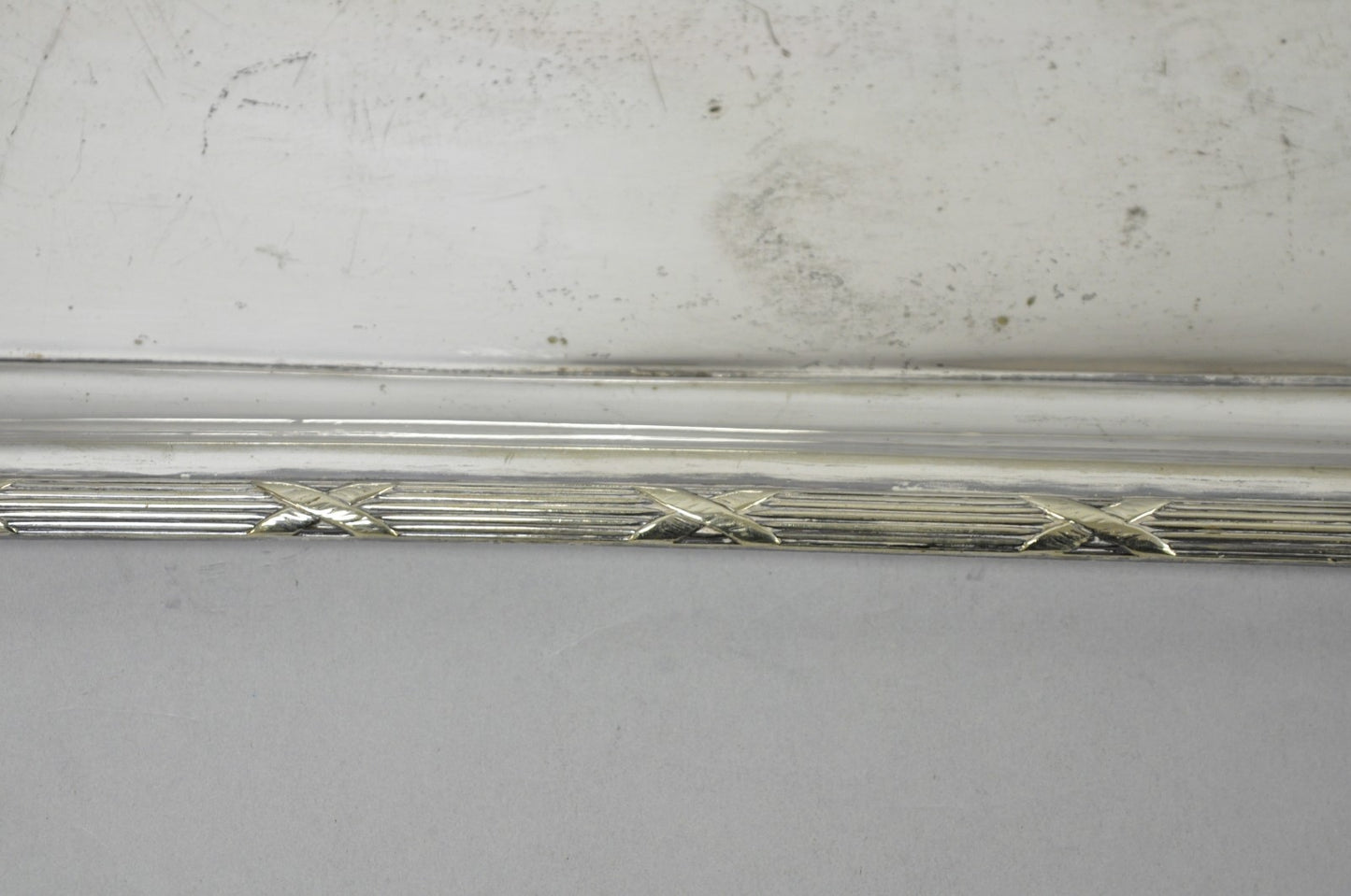 Antique Waring & Gillow English Edwardian Lrg Silver Plated Serving Platter Tray