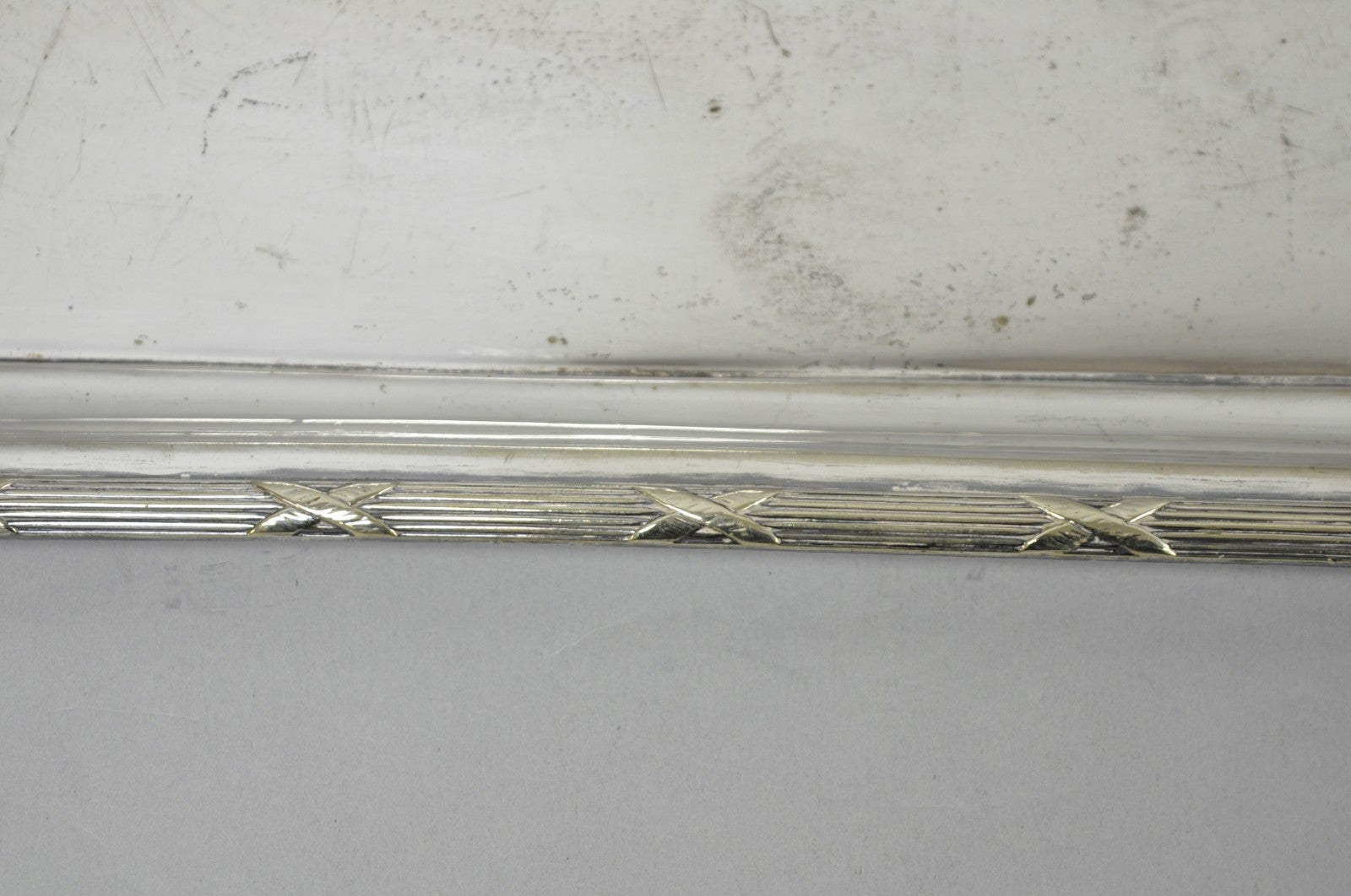 Antique Waring & Gillow English Edwardian Lrg Silver Plated Serving Platter Tray