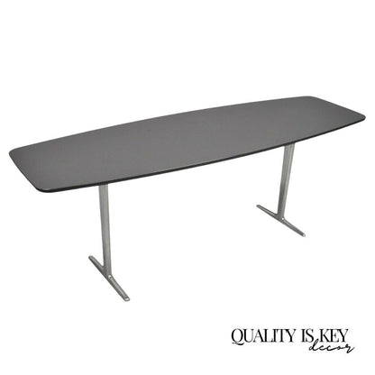 Minotti Italian Modern Surfboard Coffee Table with Chrome Steel Legs