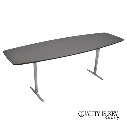Minotti Italian Modern Surfboard Coffee Table with Chrome Steel Legs