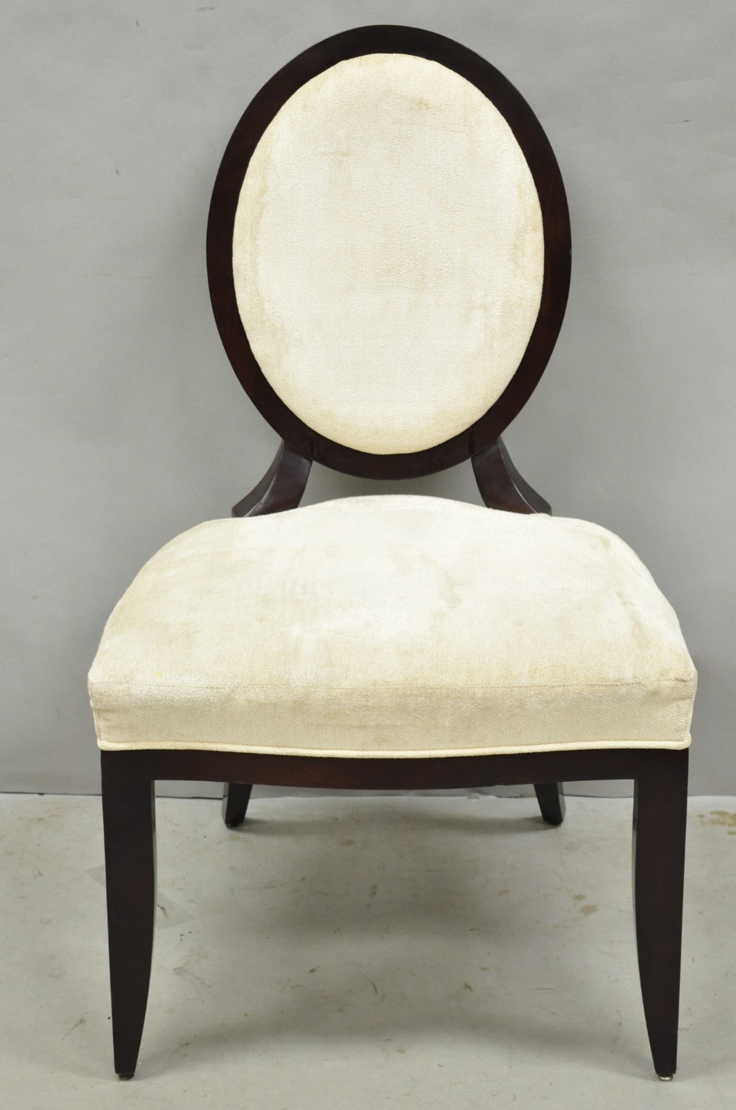 Barbara Barry for Baker Oval X-Back Mahogany Stain Dining Chairs - Set of 6