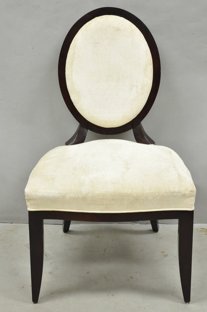 Barbara Barry for Baker Oval X-Back Mahogany Stain Dining Chairs - Set of 6