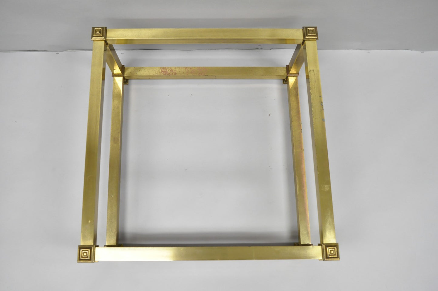 Vintage Mastercraft Hollywood Regency Square Brass Coffee Table Base Only