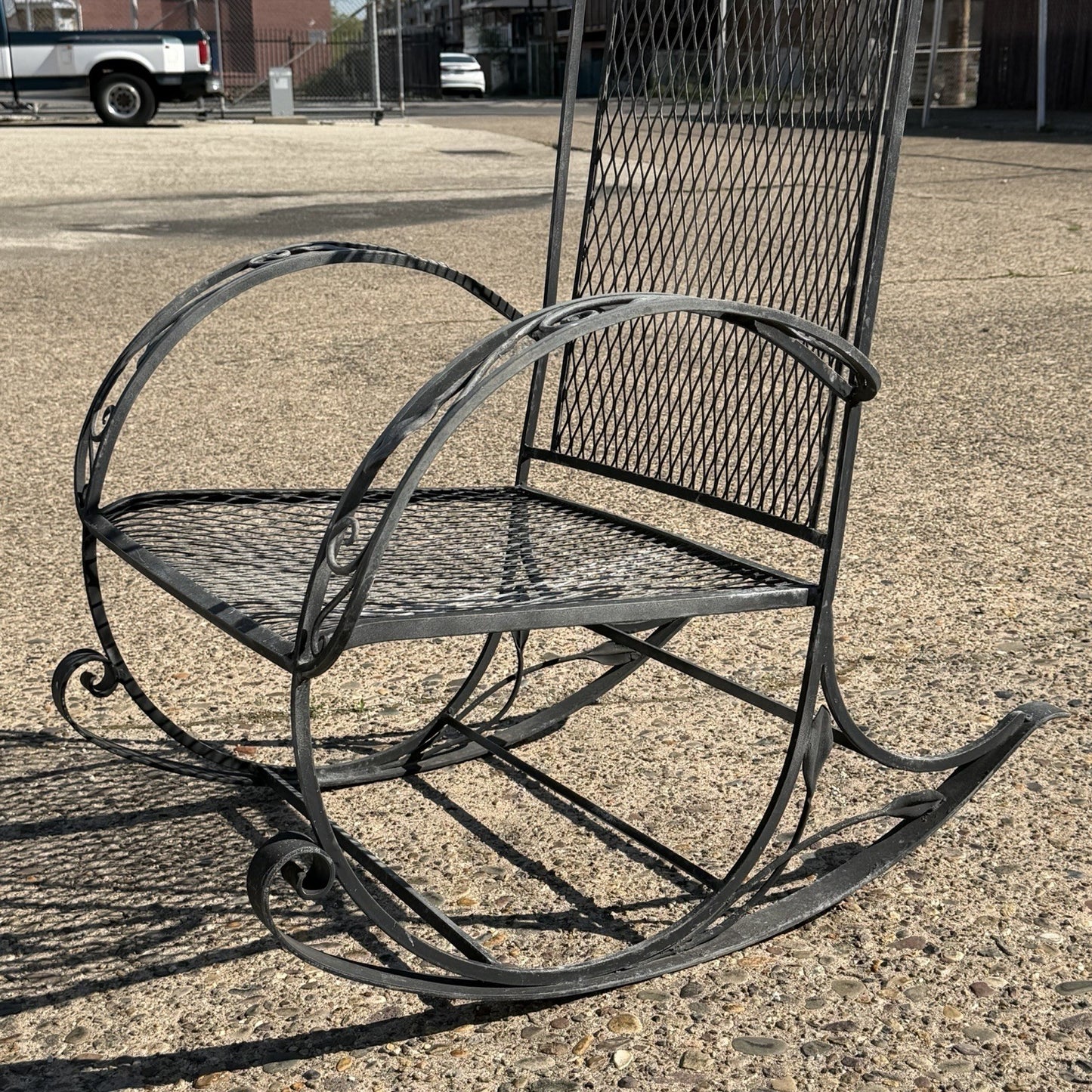 Vintage Salterini Art Nouveau Wrought Iron Garden Patio Sofa Chair Set - 3 Pcs
