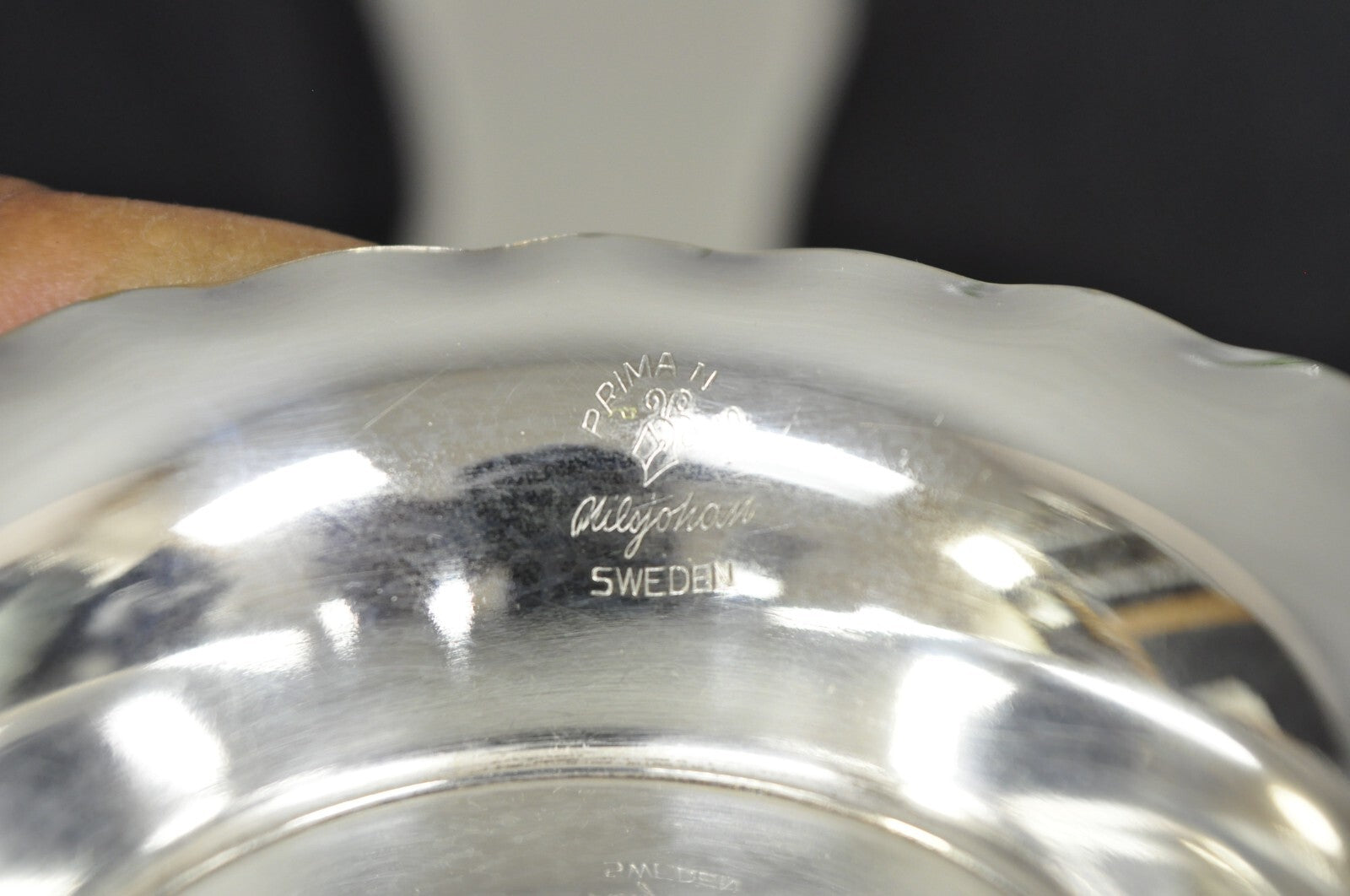Antique Primans Sweden Silver Plated Repousse Nut Candy Small Bowl Dish