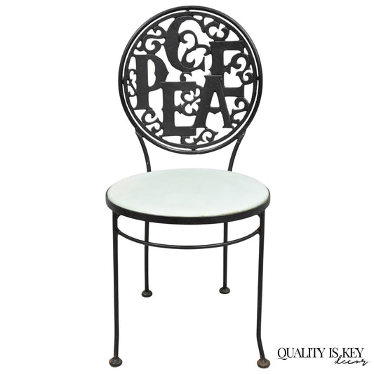 Arthur Umanoff for Shaver Howard "Peace & Love" Wrought Iron Bistro Side Chair