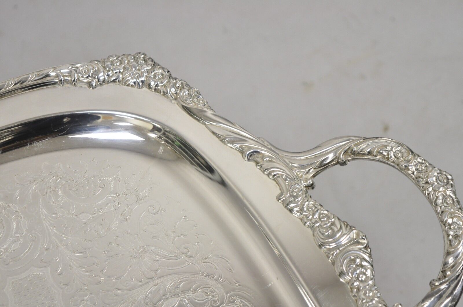 1847 Rogers Bros Heritage 9493 Large Silver Plated Serving Platter Tray